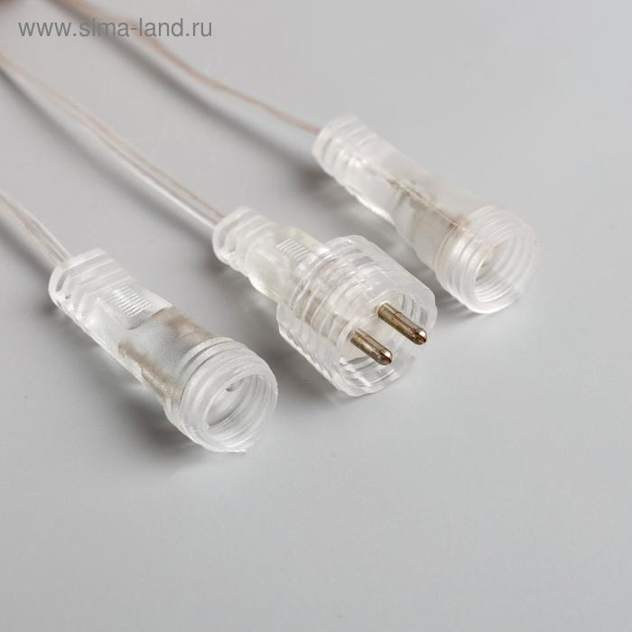 Гирлянда &laquo;Сосульки рифленые&raquo; 2.5 &times; 0.3 м, IP65, прозрачная нить, 192 LED, свечение белое с эффектом стекания, 12 В