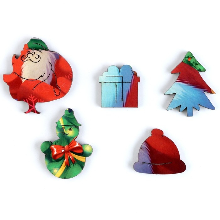 Пазл деревянный фигурный на новый год &laquo;Любимый новогодний волшебник&raquo;, 54 элементов