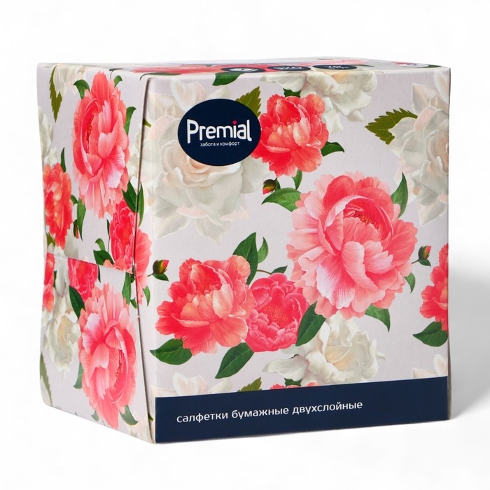 Салфетки &laquo;Premial&raquo; косметические 2-слойные в коробке Нон стоп, 70 шт МИКС