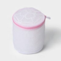 Мешок для стирки белья с диском Доляна, 15&times;15 см, мелкая сетка, цвет белый