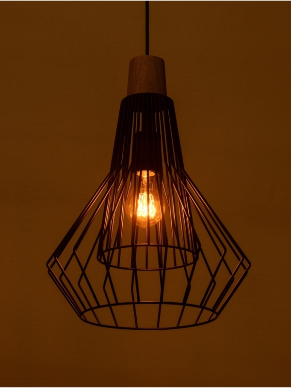 Светильник "Крит" 1х40Вт Е27 черный/коричневый 30х30х42(142)см