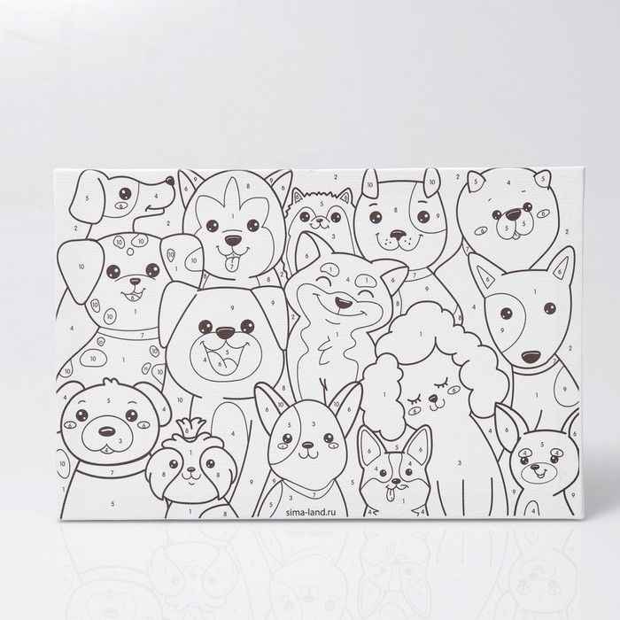 Картина по номерам для детей &laquo;Щенки-друзья&raquo;, 20 х 30 см