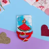 Резинка для волос &laquo;Летнее настроение&raquo;, набор 2 шт., арбуз, 3.5 см, красная