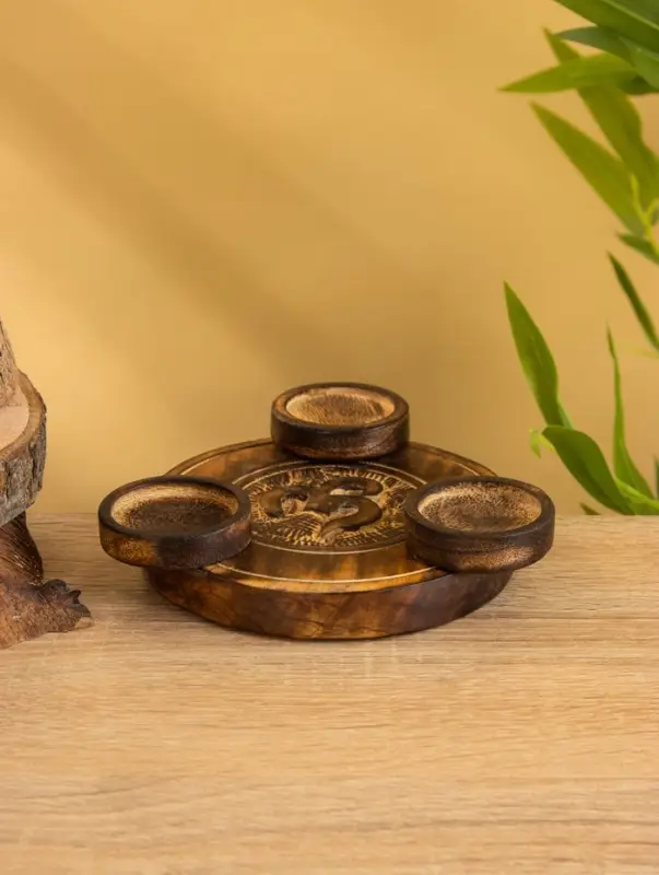 Подставка под благовония "Ом" дерево 16,5 см