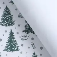 Бумага упаковочная крафт, "Ёлки", на белом 75гр/м&sup2; 0,72 х 10 м