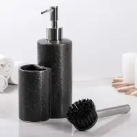 Дозатор для моющего средства с щёткой &laquo;Минимал&raquo;, цвет чёрный