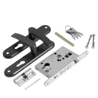 Замок врезной LOCKLAND RD005, с ручкой, B/S 55 мм, 4 ключа, цвет серый