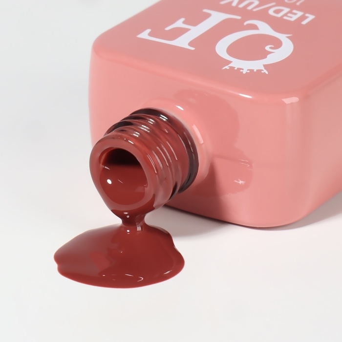 Гель лак для ногтей &laquo;SIMPLE&raquo;, 3-х фазный, 10 мл, LED/UV, цвет коричневый (123)