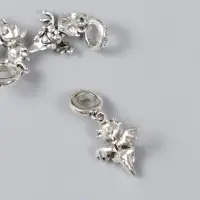 Бейл с подвеской металл для творчества "Дракончик" серебро 1х2,2 см