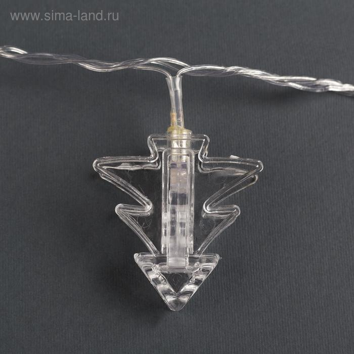 Гирлянда &laquo;Нить&raquo; 4.5 м с насадками &laquo;Прищепки-ёлочки&raquo;, IP20, прозрачная нить, 20 LED, свечение белое, 220 В