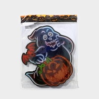 Декоративное светящиеся украшение (подвеска) "Привидение и тыква" 30,5х29,5 см