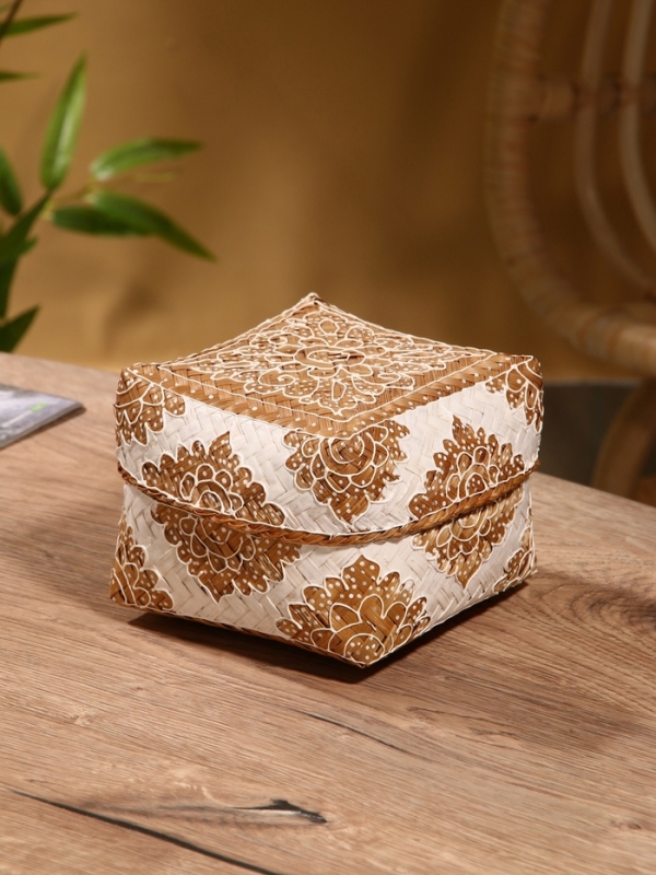 Корзинка плетеная "Манадо" бамбук 16х16х12 см, светлая