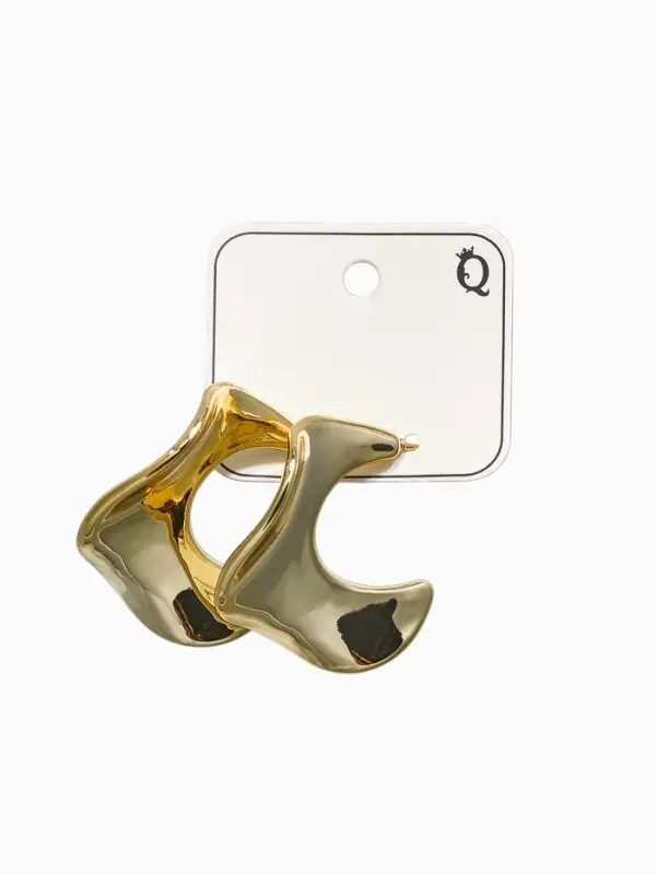 Серьги пластик &laquo;Волны&raquo; кольца, цвет золото