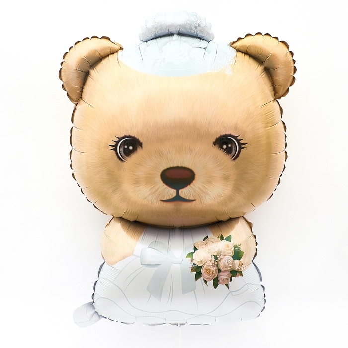 Воздушный шар фольгированный 32" &laquo;Мишка в платье&raquo;, фигура животного