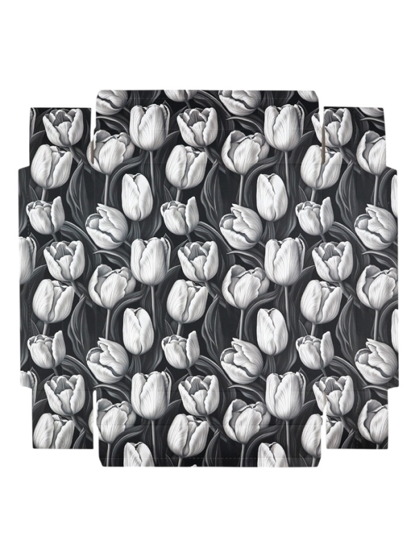 Коробка для цветов с вазой и PVC окнами складная &laquo;Чёрно-белая эстетика&raquo;, 23 х 30 х 23 см