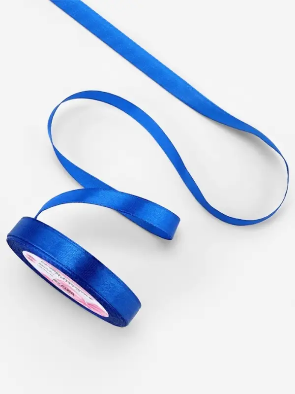 Лента атласная, 12 мм, 23&plusmn;1 м, синяя №40