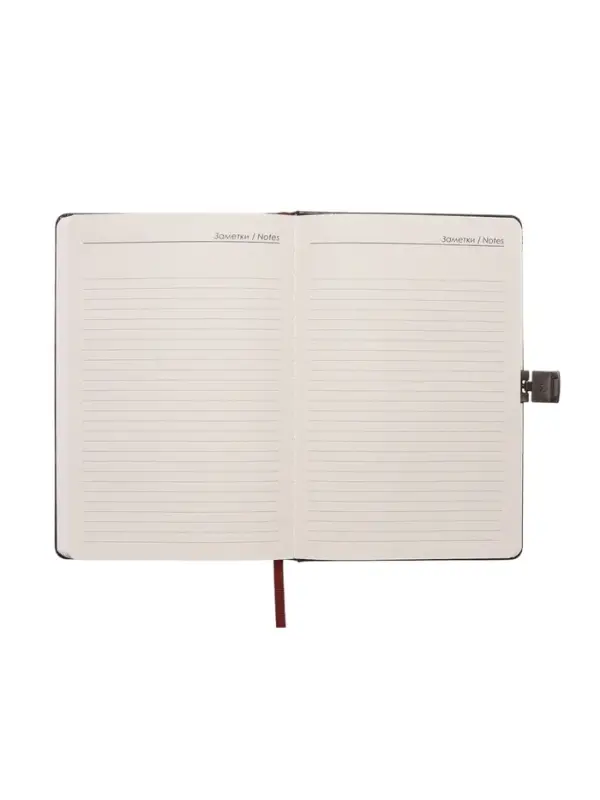 Ежедневник недатированный формат А5, с хлястиком, 80л, линия, пвх, Черный