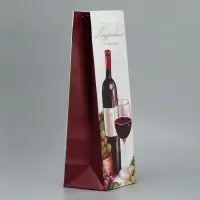 Пакет подарочный под бутылку, упаковка, &laquo;От всей души&raquo;, 36 х 13 х 10 см