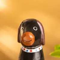 Сувенир &laquo;Щенок сидячий&raquo;, 5&times;7&times;15 см, дерево, чёрный