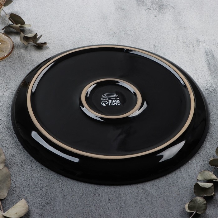 Тарелка керамическая &laquo;Орнамент&raquo;, 27 см, цвет чёрный