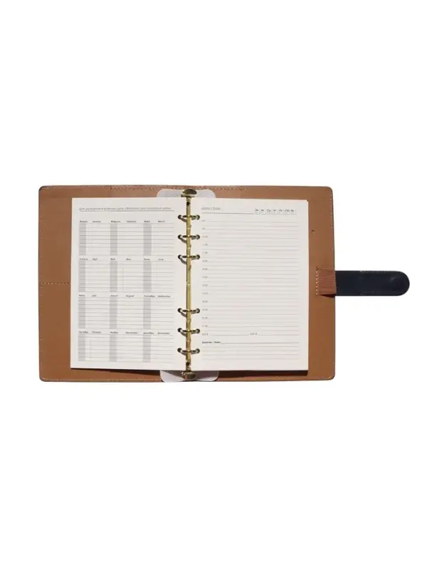 Органайзер на кольцах, C6, с хлястиком, 80л, линия, к/зам, Синий