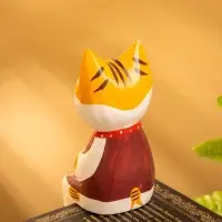 Сувенир дерево "Кот сидячий" цв. красный, 6х6х15 см