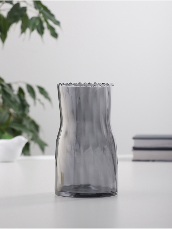 Ваза стекло настольная "Агнес" классик, 17х9 см, серый