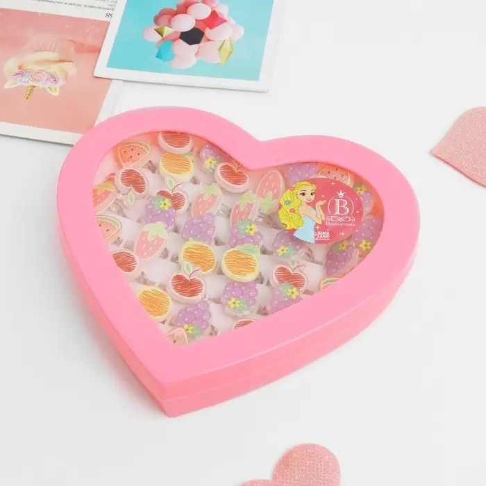 Кольцо детское &laquo;Выбражулька&raquo; нарисованные фрукты, форма МИКС, цветное, безразмерное