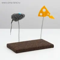 Игрушка для кошек с дразнилками "Мышь и сыр", 26 х 14,5 х 22 см  микс цветов