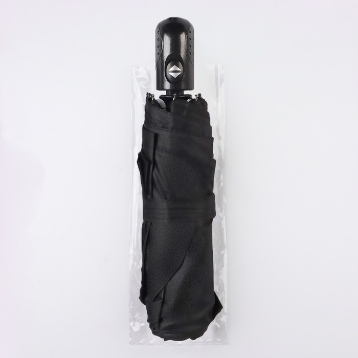 Зонт автоматический &laquo;Black&raquo;, 3 сложения, 8 спиц, R = 48 см, цвет чёрный