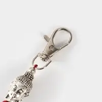 Брелок-кисточка "Будда" 17 см, цв. бордовый, серебристый