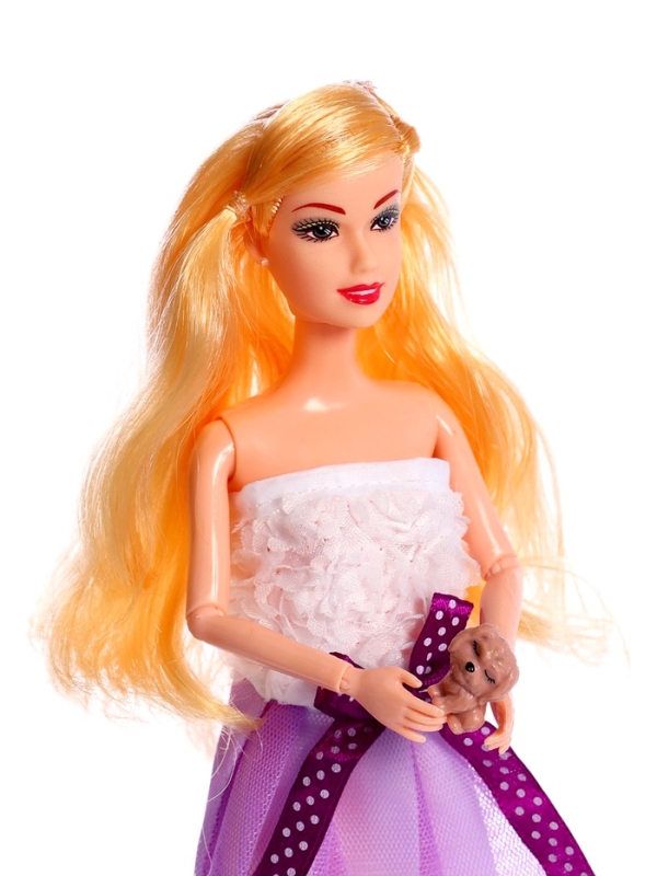 Кукла-модель "Прогулка со щеночками" с аксессуарами