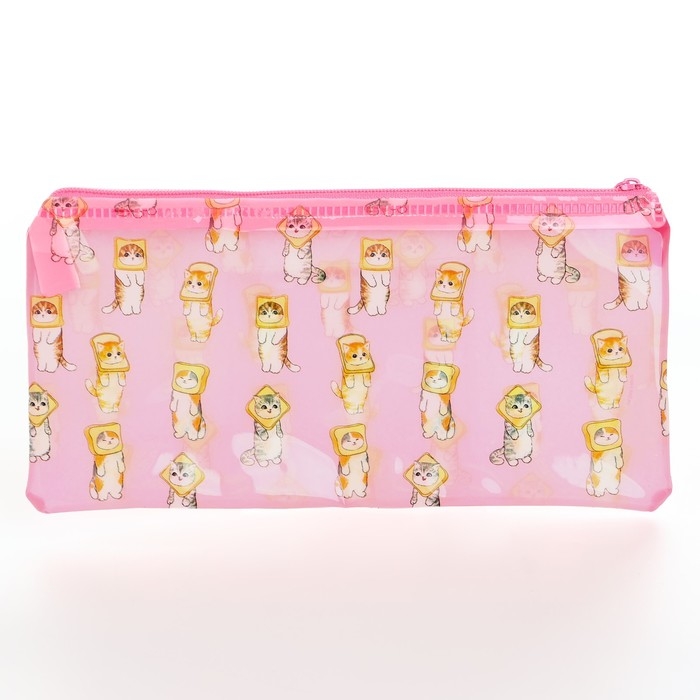 Пенал школьный мягкий плоский 9,5 х 20,5 ПВХ &laquo;1 сентября: Котятки&raquo; МИКС