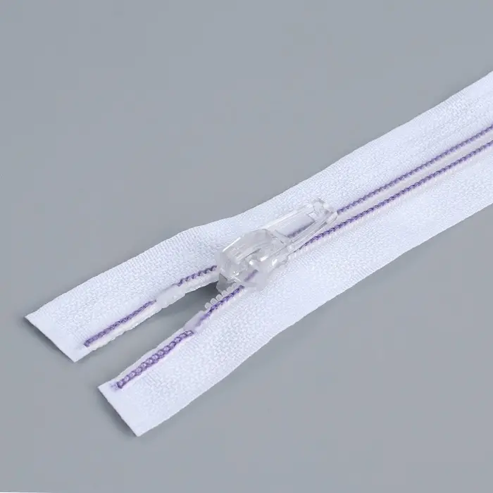 Молния &laquo;Спираль&raquo;, №5, разъёмная, замок автомат, 50 см, белая, сиреневая