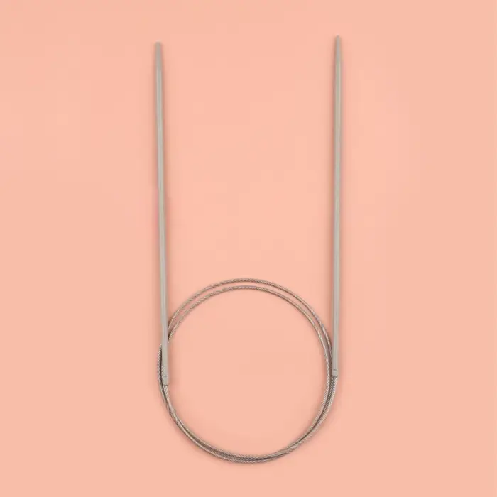 Спицы круговые, для вязания, с тефлоновым покрытием, с металлическим тросом, d=2.75 мм, 14/80 см