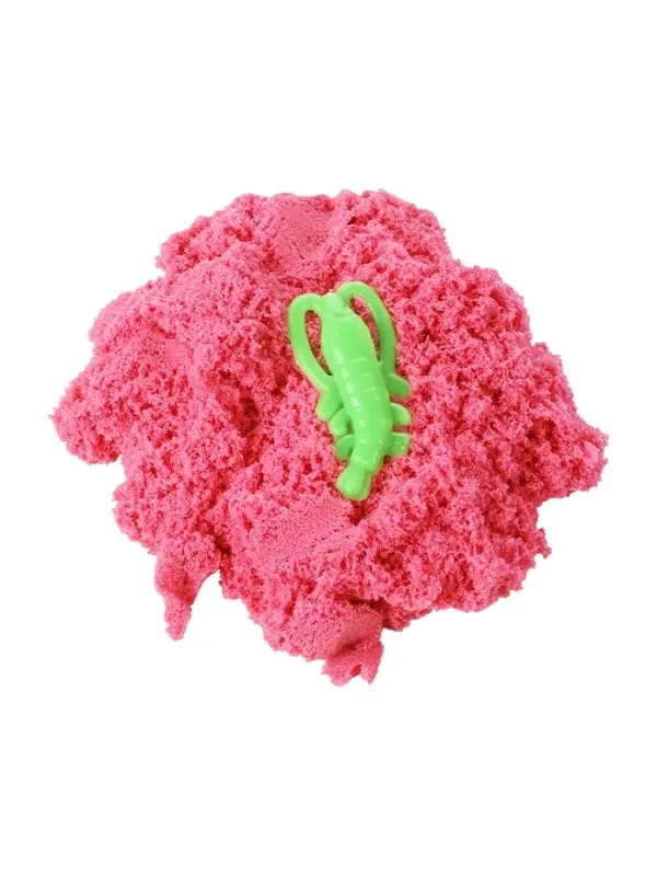 Игрушки в наборе ТМ "Космический песок" розовый + формочка 150 г. Пакет.