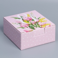 Коробка подарочная сборная, упаковка, &laquo;8 марта&raquo;, 15 х 15 х 7 см