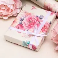 Бумага упаковочная, крафт белый &laquo;Цветочный образ&raquo;, 40&times;60 см