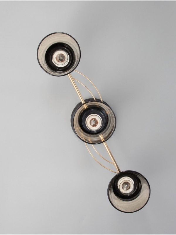 Люстра "Кансе" 3хЕ27 40Вт черно-золотой 50х15х23 см