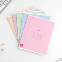 Тетрадь в линейку 12 листов А5, на скрепке &laquo;Минимализм&raquo;, обложка мелованный картон, блок №1 белизна 96%, 5 видов МИКС