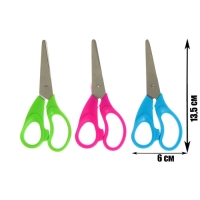 Ножницы 14 см, пластиковые ручки, в картонной коробке, корпус МИКС