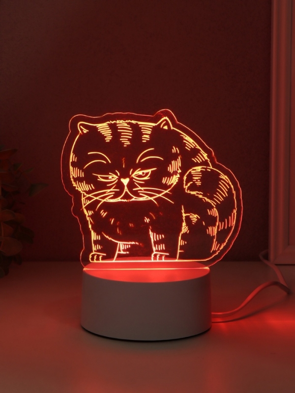 Светильник "Толстый кот" LED RGB от сети RISALUX 9,5х16,7х16 см