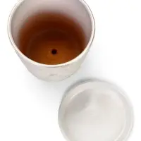 Горшок цветочный с поддоном 1,45 л, d15/h14 см белый керамика, "Венера" (М)