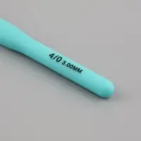 Крючок для вязания, с пластиковой ручкой, d = 3 мм, 14 см, цвет голубой