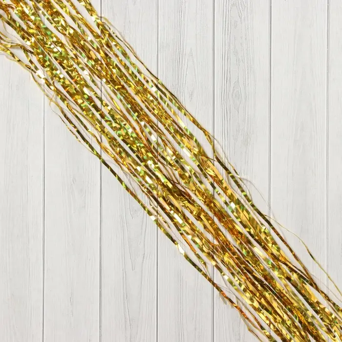 Дождик новогодний &laquo;Зимнее волшебство. Мерцание полос&raquo;, b-9 cм, L-150см, жёлтый