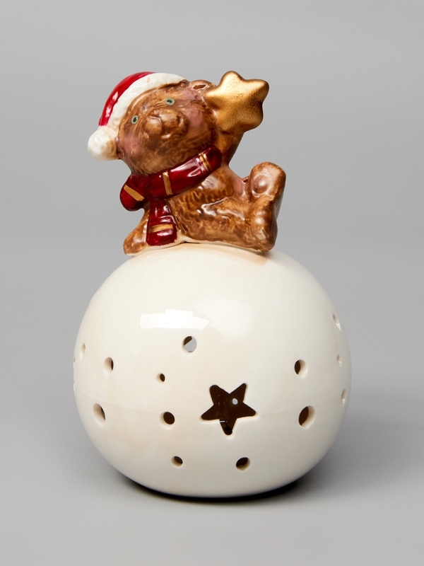 Светодиодная фигура "Медвежонок на шаре" 13.2х8.8х8.8, 1 LED, LR44x3(в компл.), Т/БЕЛЫЙ