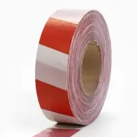 Лента оградительная 500 м, красно-белая, ширина 5 см, толщина 35 мкм