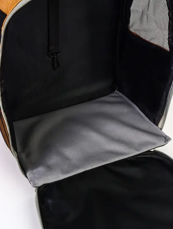 Рюкзак-переноска для кошек и собак, 30 х 21 х 41 см, серо-жёлтый