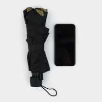 Зонт женский механический &laquo;Золотые перья&raquo;, 8 спиц, d=95, цвет чёрный