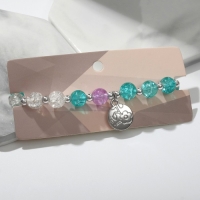 Браслет &laquo;Радость&raquo; монетка, цвет бело-голубой, d=7